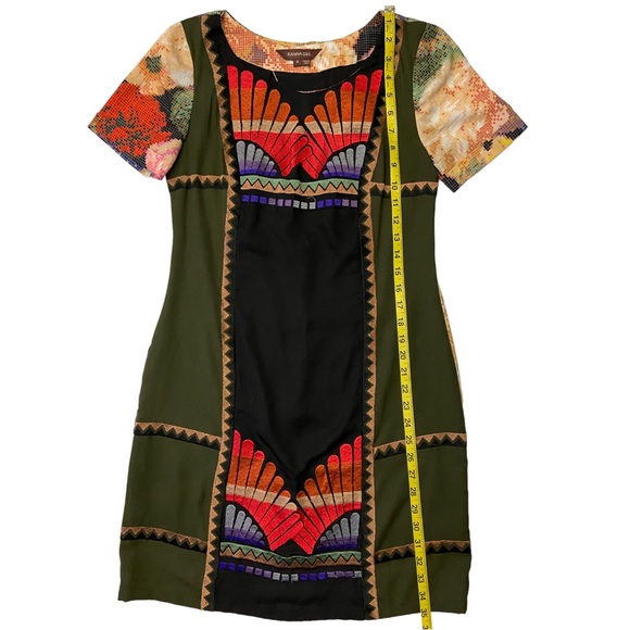 Anthropologie Fanned Vignette Shift Dress by Ranna Gill Size 4 Embroidered Multi - Picture 7 of 9